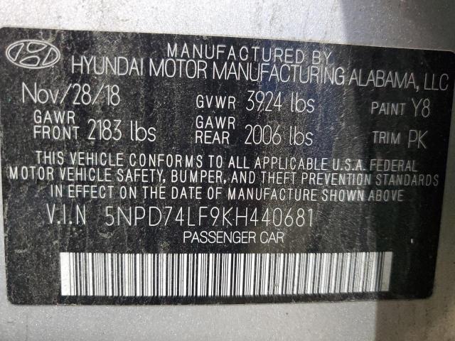 2019 HYUNDAI ELANTRA SE - 5NPD74LF9KH440681