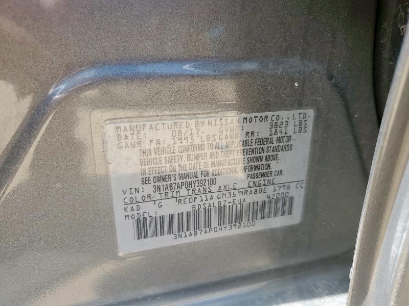 2017 NISSAN SENTRA S 3N1AB7AP0HY392100
