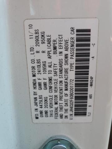 2011 ACURA TSX - JH4CU2F60BC001772