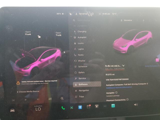 2022 TESLA MODEL Y 7SAYGDEF1NF389990