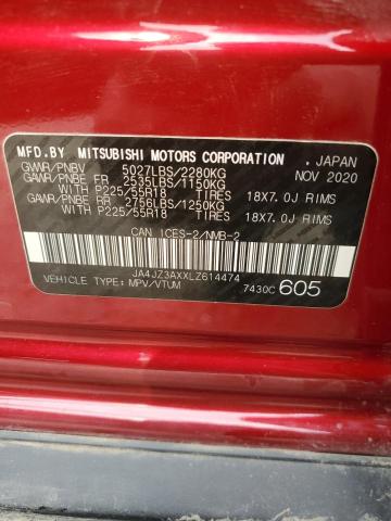 2020 MITSUBISHI OUTLANDER - JA4JZ3AXXLZ614474