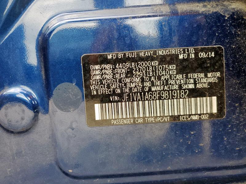 2015 SUBARU WRX JF1VA1A68F9819182
