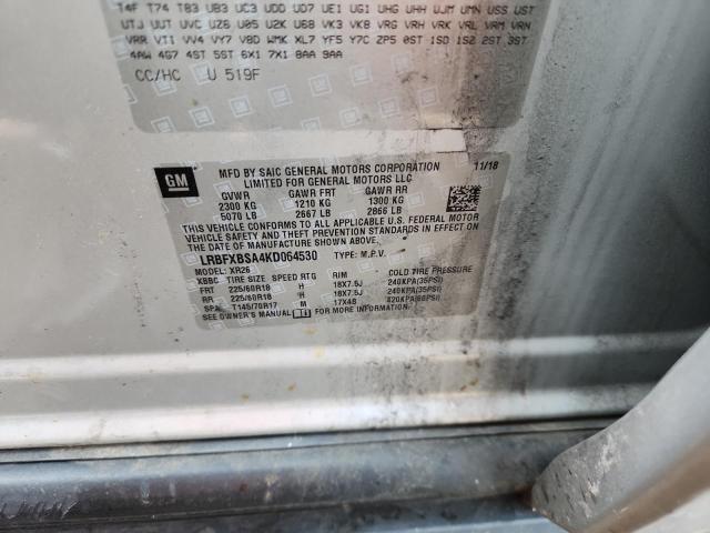 2019 BUICK ENVISION P LRBFXBSA4KD064530