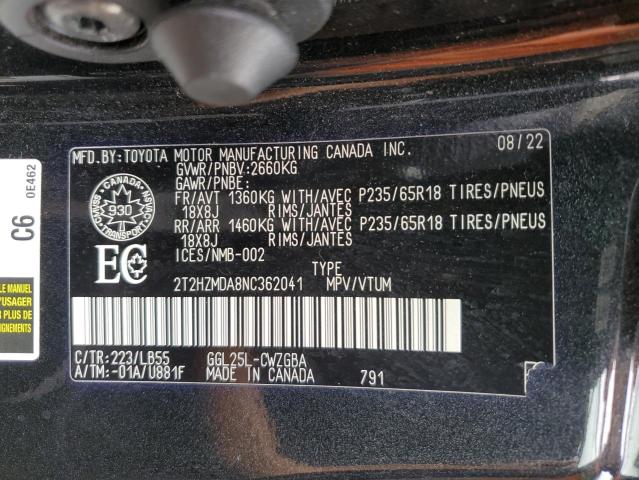 2022 LEXUS RX 350 2T2HZMDA8NC362041