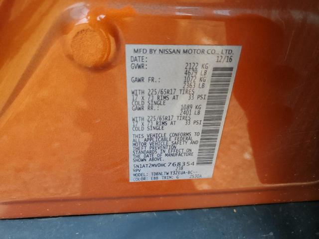 2017 NISSAN ROUGE 5N1AT2MV0HC768354