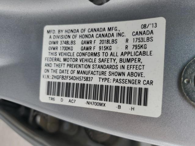 2013 HONDA CIVIC LX - 2HGFB2F54DH575837