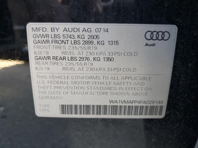 2015 AUDI Q5 TDI PRE WA1VMAFP4FA029146