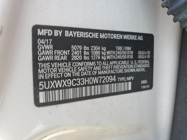 2017 BMW X3 XDRIVE2 - 5UXWX9C33H0W72094