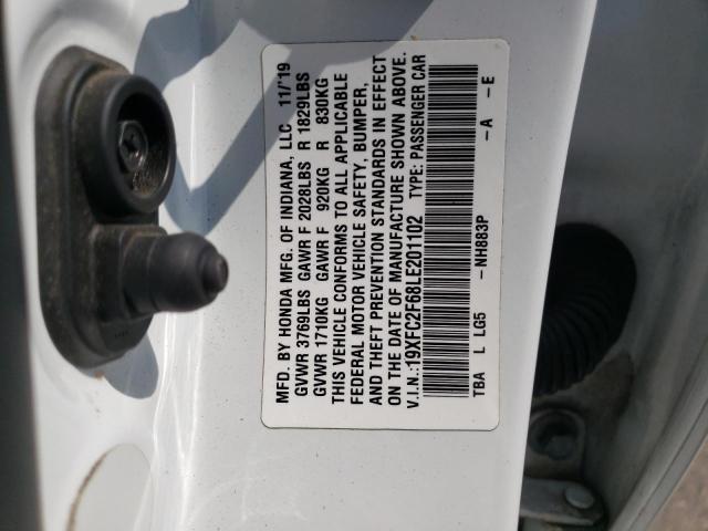 2020 HONDA CIVIC LX 19XFC2F68LE201102