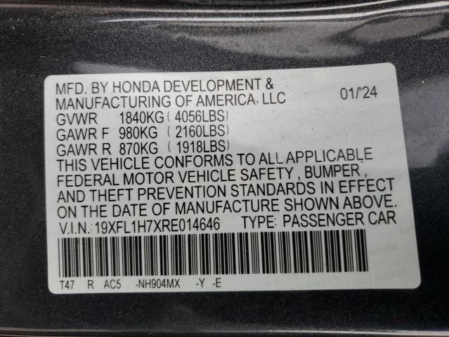 2024 HONDA CIVIC EXL 19XFL1H7XRE014646