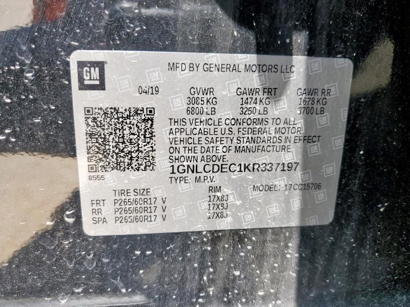 2019 CHEVROLET TAHOE POLI 1GNLCDEC1KR337197