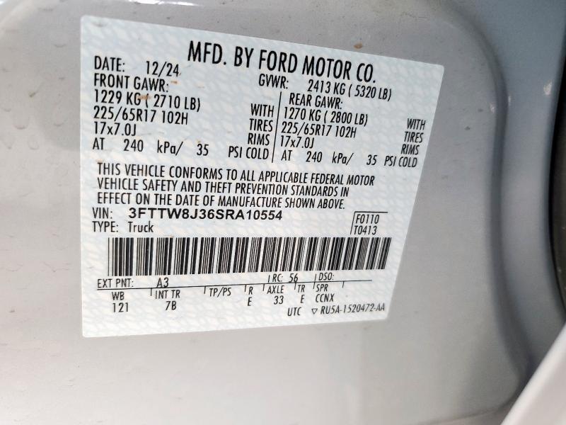 2025 FORD MAVERICK X 3FTTW8J36SRA10554