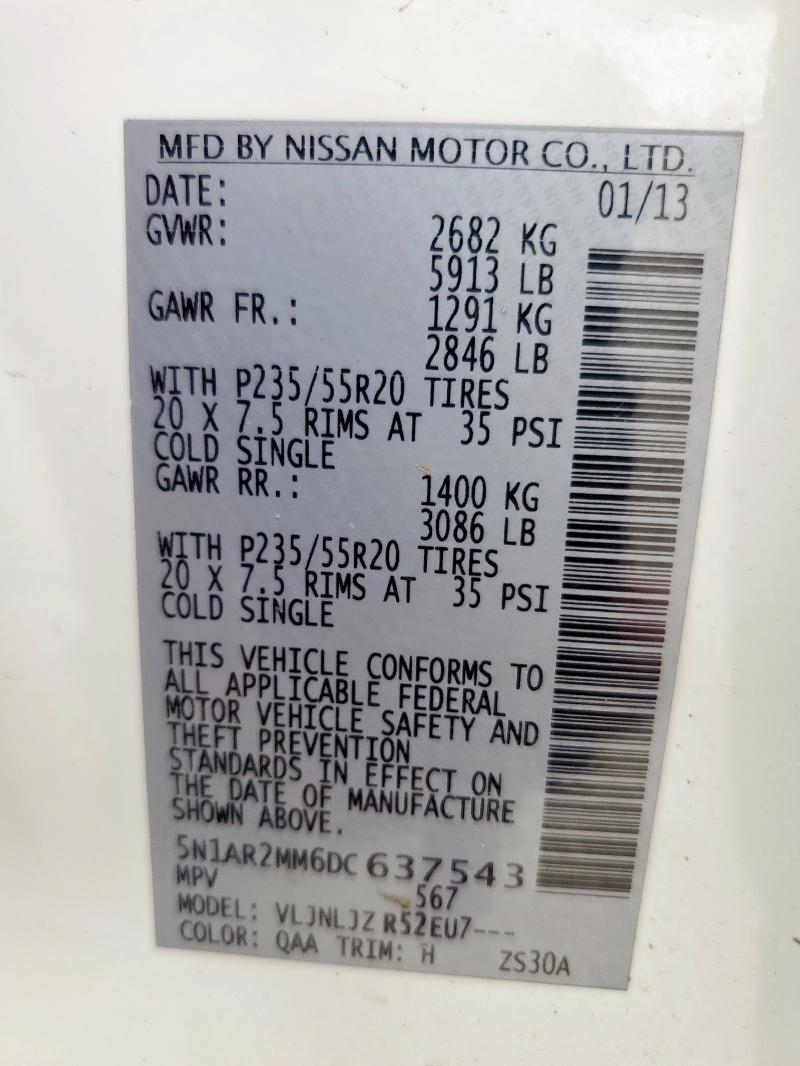2013 NISSAN PATHFINDER - 5N1AR2MM6DC637543