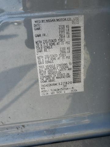 2022 NISSAN MURANO SV 5N1AZ2BJ6NC127820