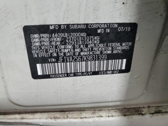 2019 SUBARU WRX STI JF1VA2S67K9831399