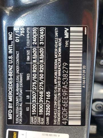 2015 MERCEDES-BENZ GL 450 4MA 4JGDF6EE9FA538279