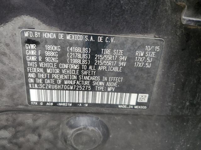 2016 HONDA HR-V EXL 3CZRU6H70GM725275