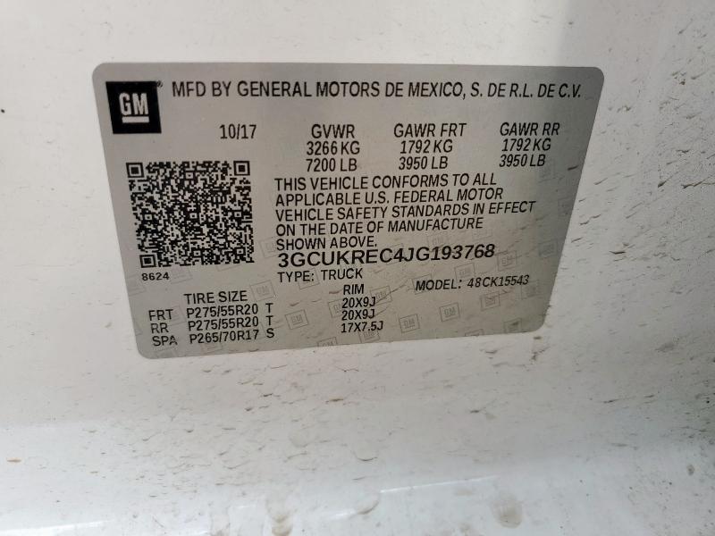 2018 CHEVROLET SILVERADO - 3GCUKREC4JG193768