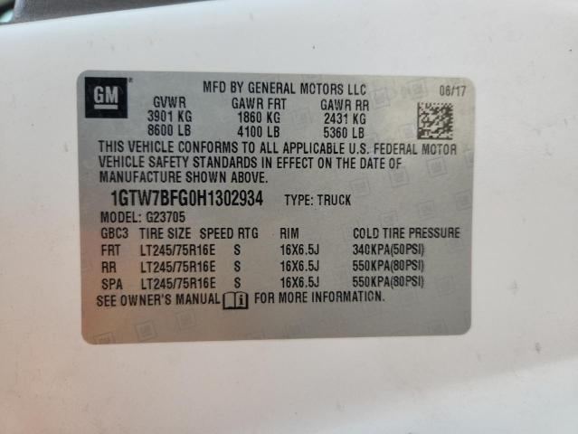 2017 GMC SAVANA G25 1GTW7BFG0H1302934