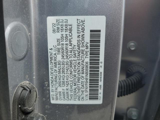 2022 HONDA PILOT TRAI 5FNYF6H81NB069836