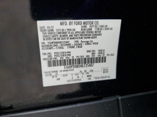2017 FORD TAURUS SEL 1FAHP2H8XHG125407