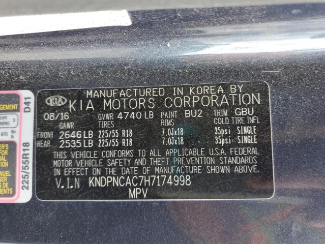 2017 KIA SPORTAGE E - KNDPNCAC7H7174998