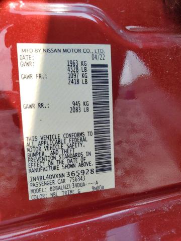 2022 NISSAN ALTIMA SV - 1N4BL4DVXNN365928