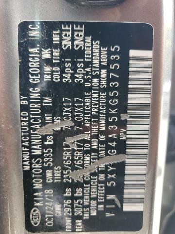 2019 KIA SORENTO L - 5XYPG4A35KG537535