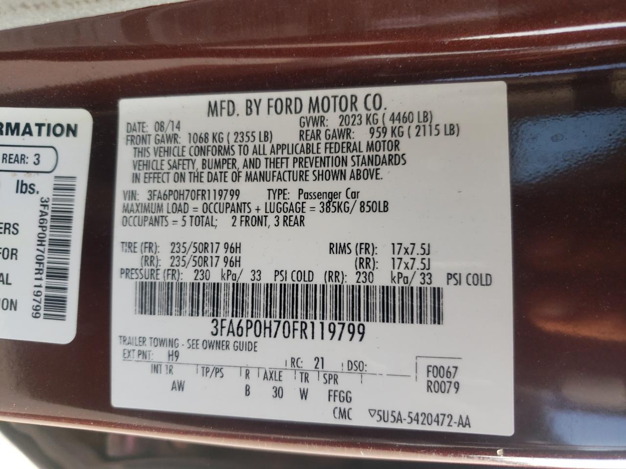 Ford Fusion se 2015