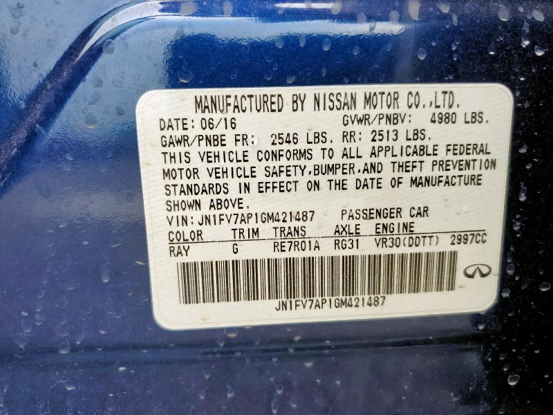 2016 INFINITI Q50 RED SP JN1FV7AP1GM421487
