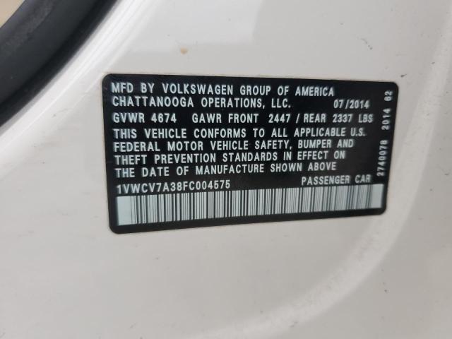 2015 VOLKSWAGEN PASSAT SEL - 1VWCV7A38FC004575