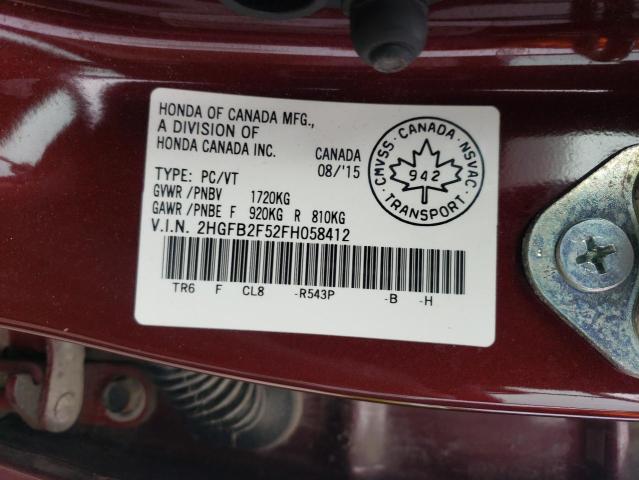 2015 HONDA CIVIC LX 2HGFB2F52FH058412