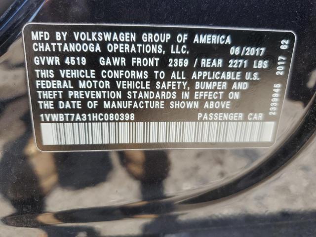 2017 VOLKSWAGEN PASSAT SE 1VWBT7A31HC080398