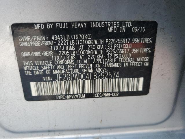 2015 SUBARU XV CROSSTR JF2GPADC4F8292574