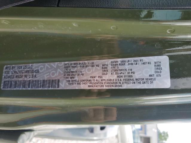 2022 JEEP WRANGLER U 1C4HJXFG1NW105406