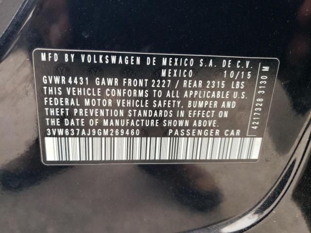 2016 VOLKSWAGEN JETTA HYBR 3VW637AJ9GM269460