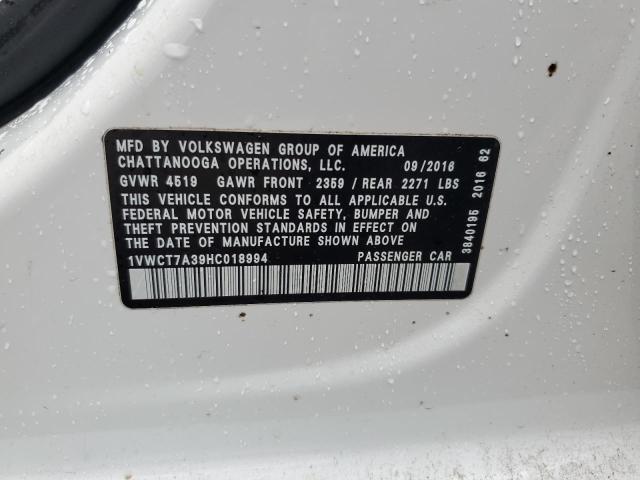 2017 VOLKSWAGEN PASSAT SEL - 1VWCT7A39HC018994