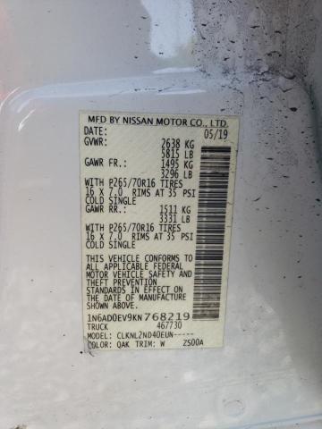 2019 NISSAN FRONTIER S - 1N6AD0EV9KN768219