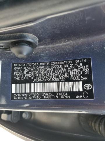 jtdkn3dp2e3055722 - 2014 Toyota prius - #61860565
