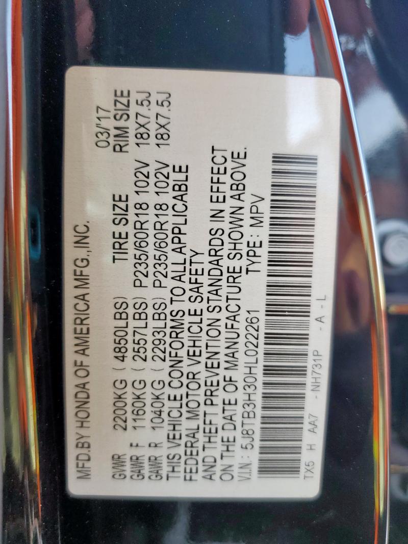 2017 ACURA RDX 5J8TB3H30HL022261