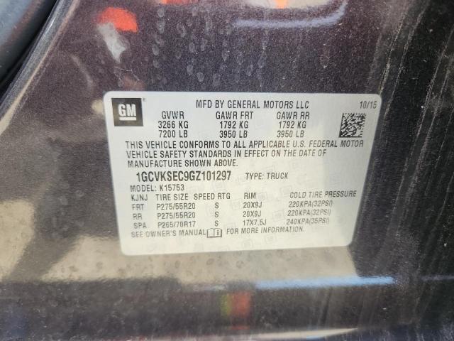 2016 CHEVROLET SILVERADO K1500 LTZ 1GCVKSEC9GZ101297