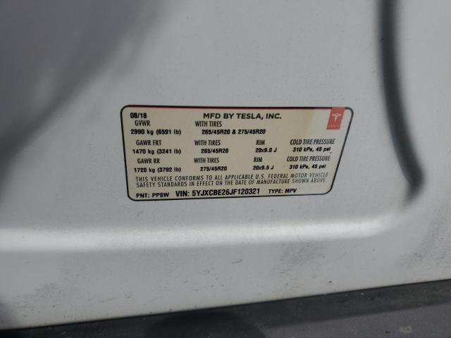 2018 TESLA MODEL X 5YJXCBE26JF120321