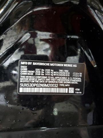 2022 BMW X3 XDRIVE3 5UX53DP02N9M20032