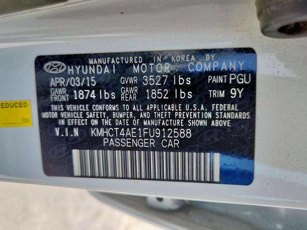 2015 HYUNDAI ACCENT GLS - KMHCT4AE1FU912588