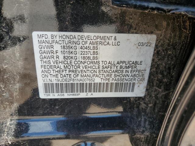 2022 ACURA ILX PREMIU 19UDE2F81NA007652