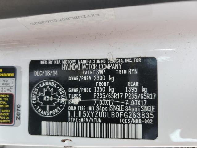 5XYZUDLB0FG263835 2015 HYUNDAI SANTA FE