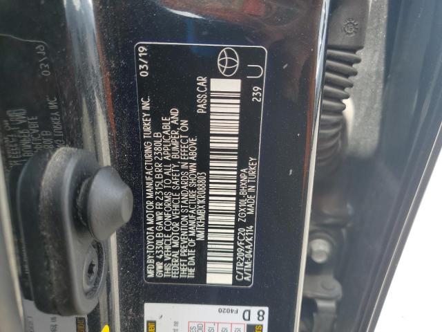 2019 TOYOTA C-HR XLE NMTKHMBX1KR088803