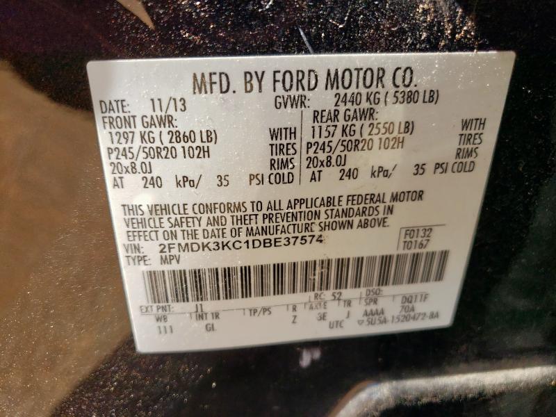 2013 FORD EDGE LIMIT - 2FMDK3KC1DBE37574