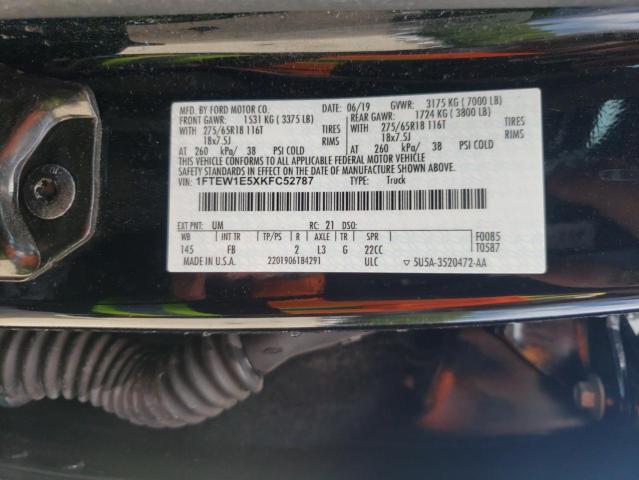 2019 FORD F150 SUPER - 1FTEW1E5XKFC52787