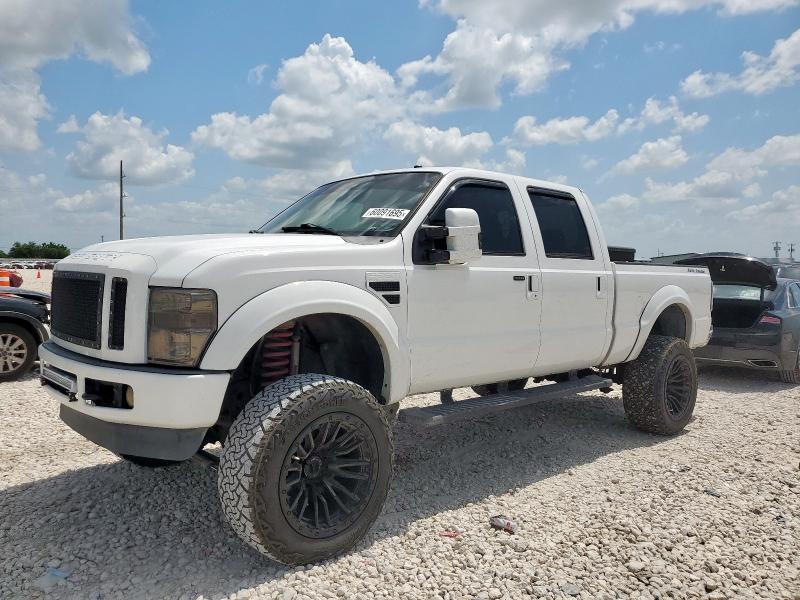 FORD F250 SUPER 2008 white crew pic diesel 1FTSW21R68ED59481 photo #1